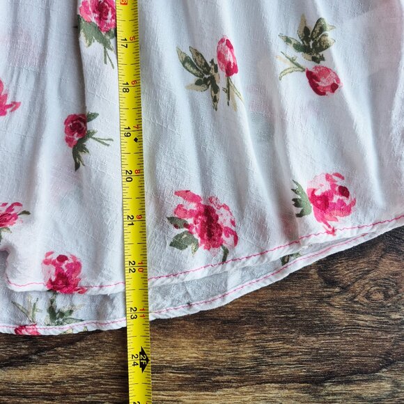 Free People Gemini Floral Paisley Mixed Patchwork Boho Blouse Button Oversize - Picture 15 of 15